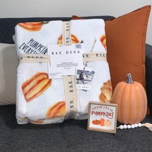Rae Dunn Pumpkin Everything Queen Plush Blanket